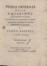 La prima esposizione del teorema di Abel-Ruffini - 1799